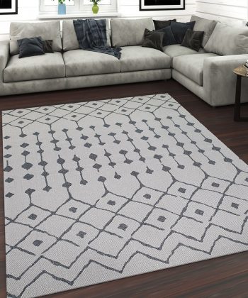 Cotton Rug Cream Grey Berber