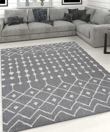 Cotton Rug Grey Berber