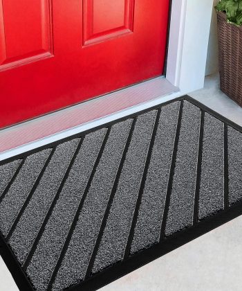 Extra Durable Grey Door Mat Outdoor Indoor NON SLIP Heavy Duty Rubber Moister & Dirt