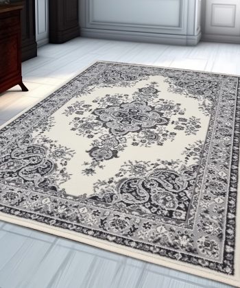 Cream Vintage Rug Soft Traditional Oriental Carpet