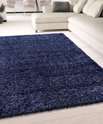 Navy Blue Fluffy Shaggy Plain