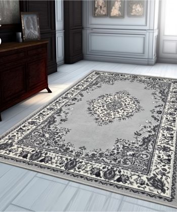 Traditional Rug Grey Vintage Classic Design