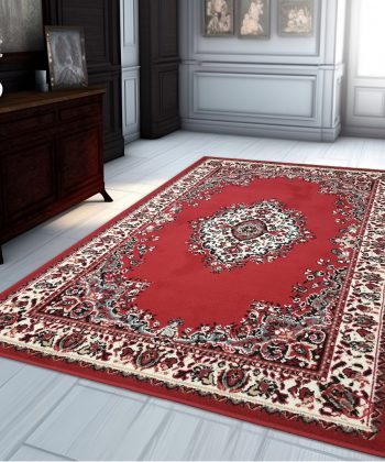 Traditional Rug Red Vintage Classic Design