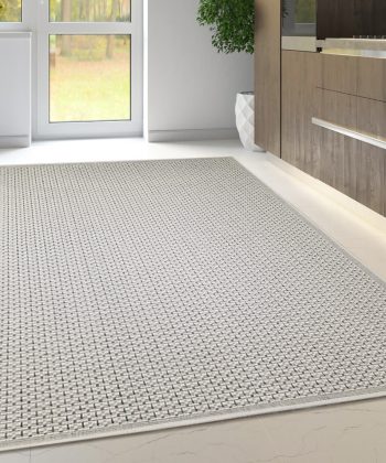 Non-Slip Cream Beige Plain Rug Flat Weave Kitchen Living Room Carpet