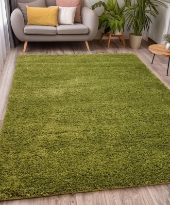 Green Fluffy Shaggy Plain