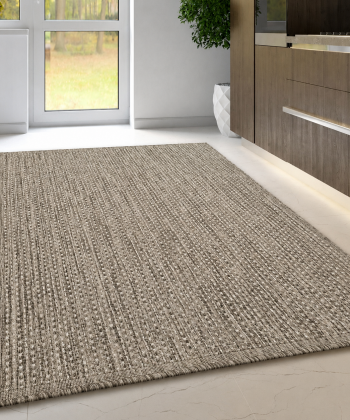 Non-Slip Taupe Brown Flat Weave Kitchen Living Room Carpet