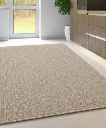 Non-Slip Beige Brown Flat Weave Kitchen Living Room Carpet